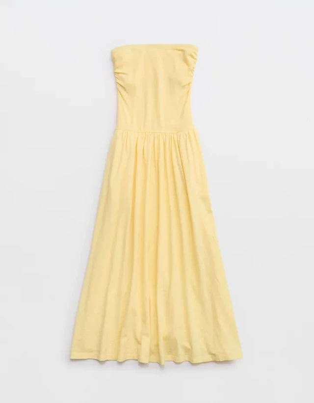 aerie tank asymmetric midi dress Aerie Light Grey Aerie Tank Asymmetric Midi Dress for Women