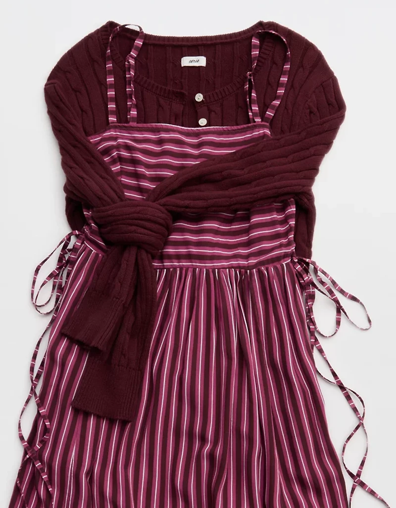Aerie Happy & Drapey Lace Up Dress