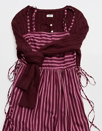 Aerie Happy & Drapey Lace Up Dress