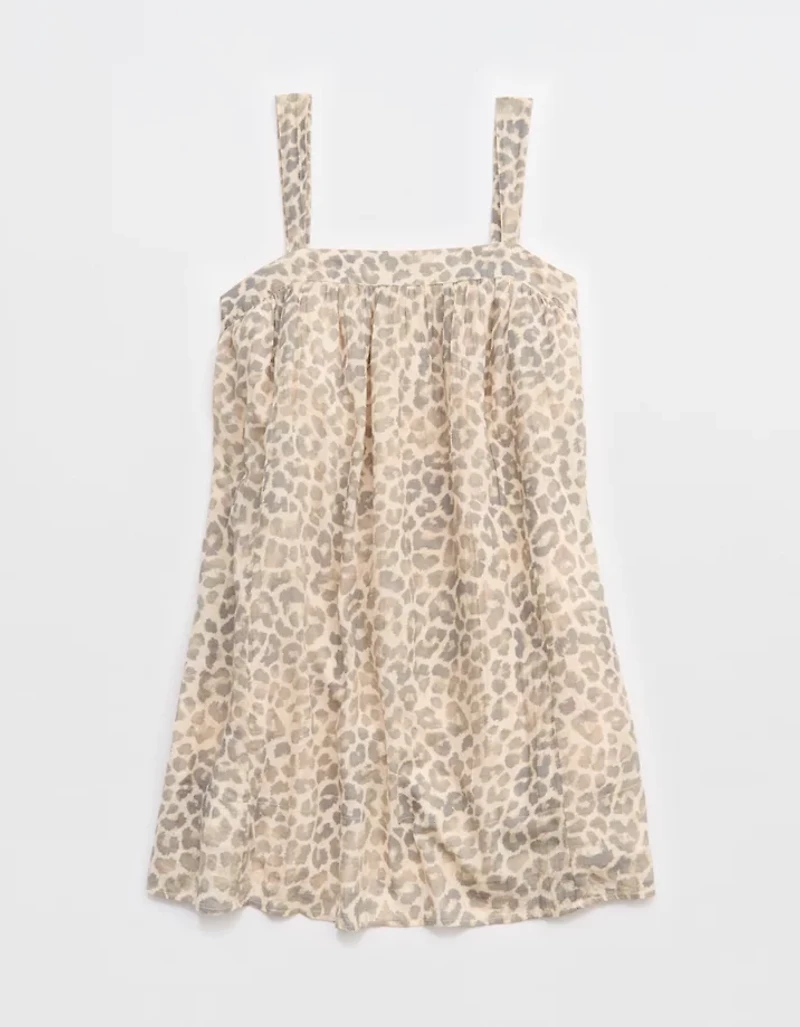 Aerie Printed Babydoll Mini Dress