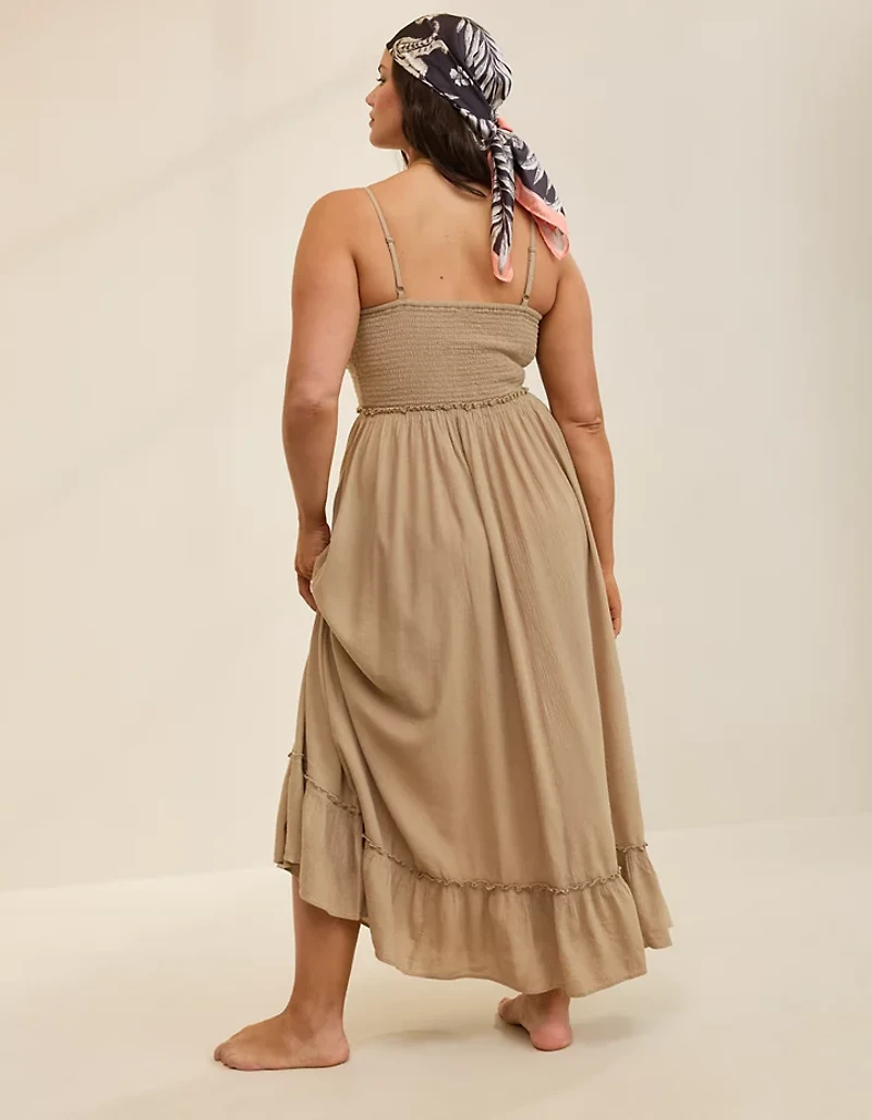 Aerie Button Front Maxi Dress