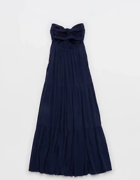 Aerie Strapless Cut Out Maxi Dress
