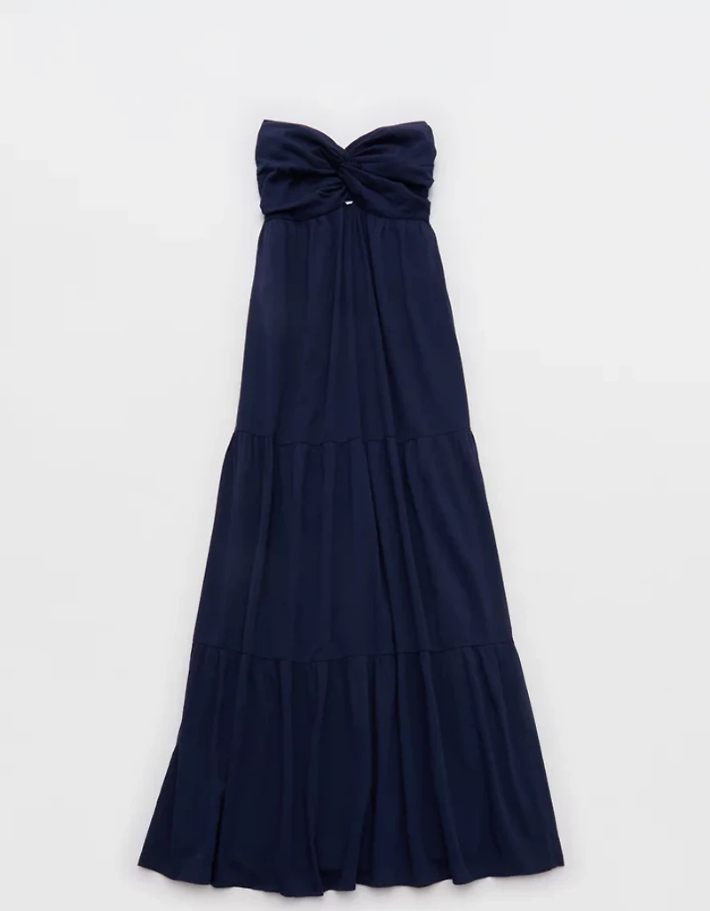 Aerie Strapless Cut Out Maxi Dress