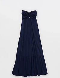 Aerie Strapless Cut Out Maxi Dress