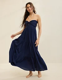 Aerie Strapless Cut Out Maxi Dress