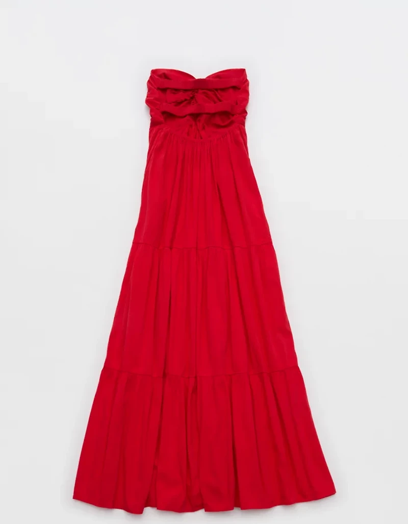 Aerie Strapless Cut Out Maxi Dress
