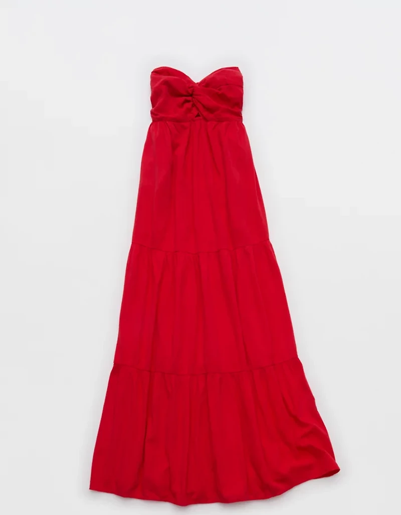 Aerie Strapless Cut Out Maxi Dress