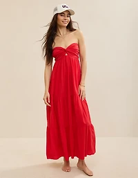 Aerie Strapless Cut Out Maxi Dress