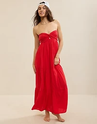 Aerie Strapless Cut Out Maxi Dress
