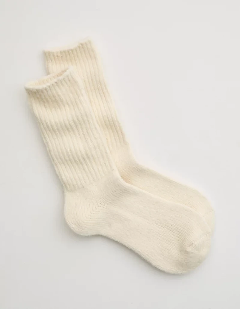 Aerie x Emily + Meritt Fuzzy Rib Crew Sock