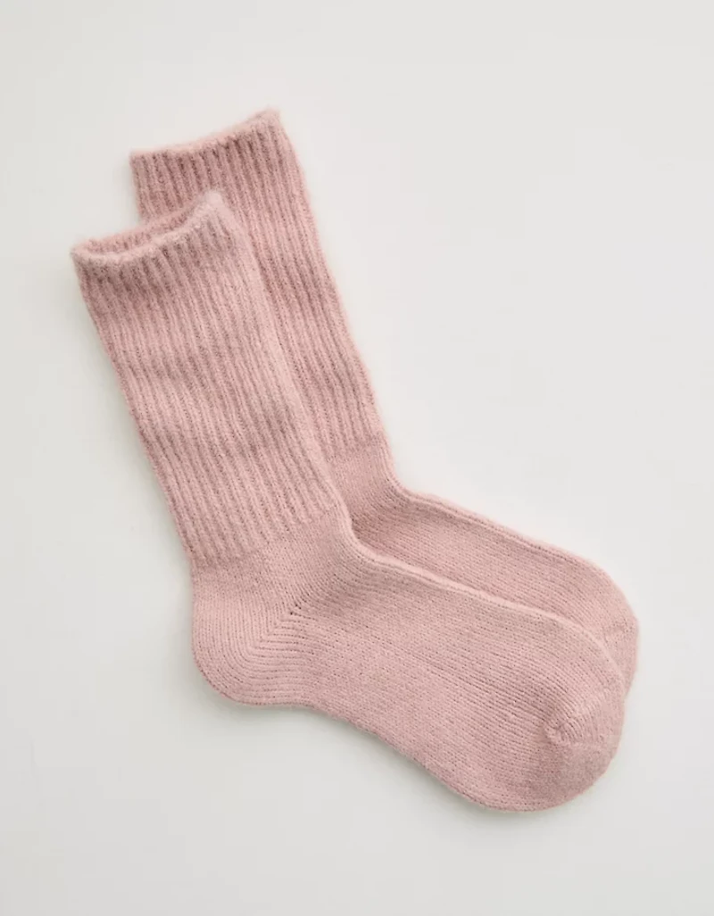 Aerie x Emily + Meritt Fuzzy Rib Crew Sock