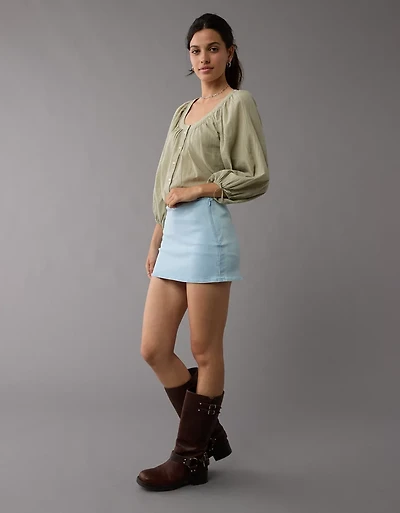 Microjupe-short en denim à taille basse Next Level AE