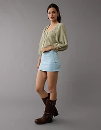 Microjupe-short en denim à taille basse Next Level AE