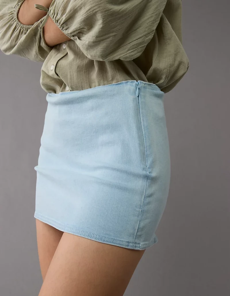AE Next Level Low-Rise Denim Micro Skort