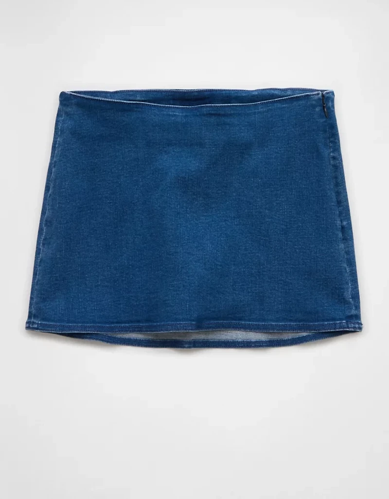 AE Next Level Low-Rise Denim Micro Skort