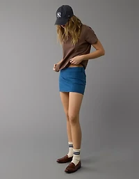 AE Next Level Low-Rise Denim Micro Skort