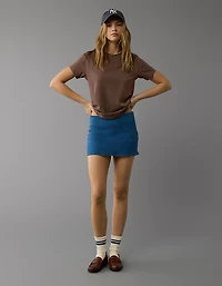 AE Next Level Low-Rise Denim Micro Skort