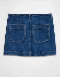 AE Stretch Low-Rise A-Line Denim Mini Skirt