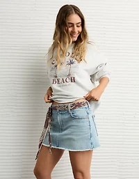 Minijupe en denim parfaite à taille extensible AE