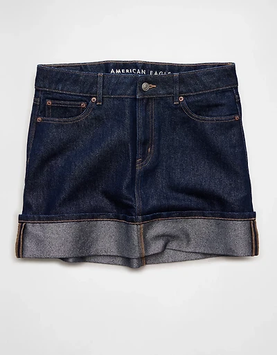 AE Denim Glitter Mini Skirt