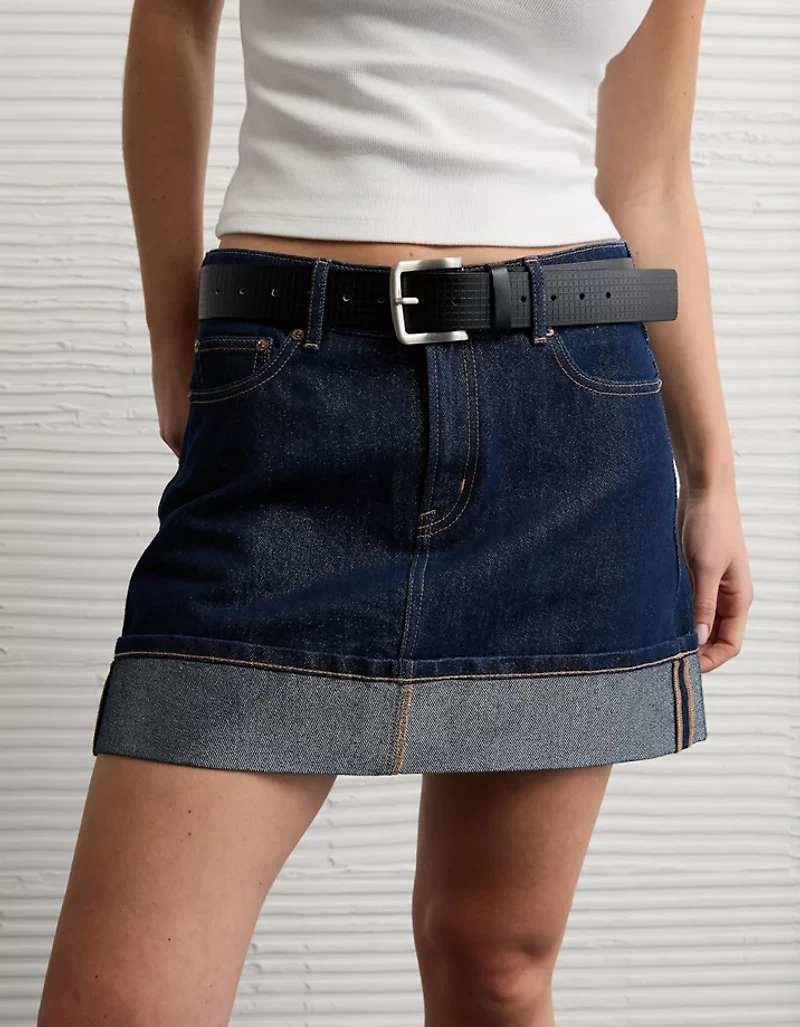 AE Denim Glitter Mini Skirt