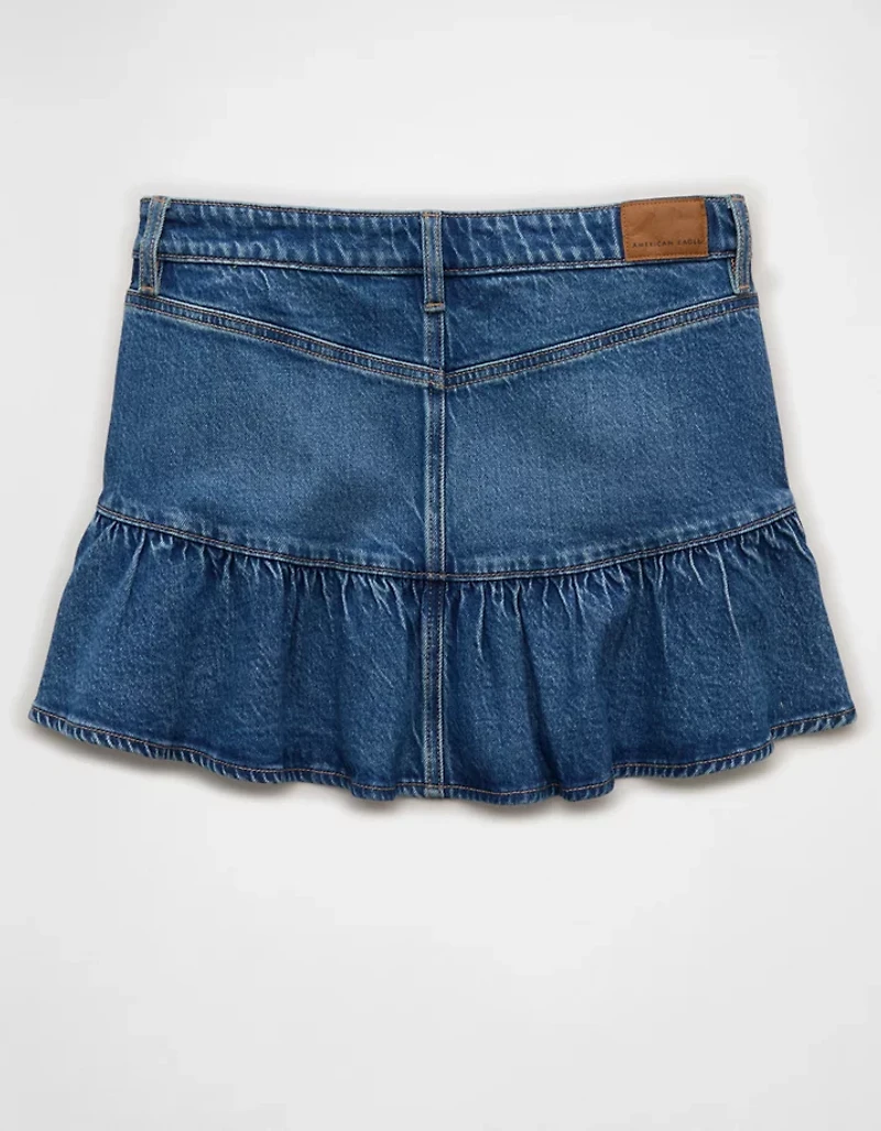 Minijupe à taille haute et volants AE