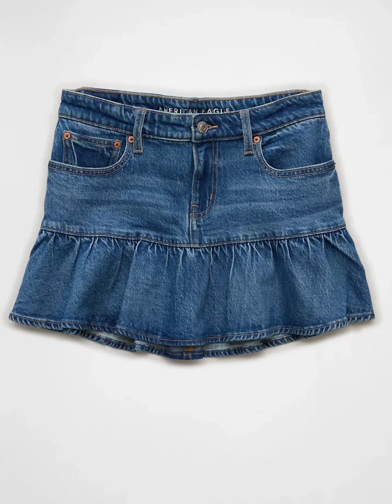 Minijupe à taille haute et volants AE