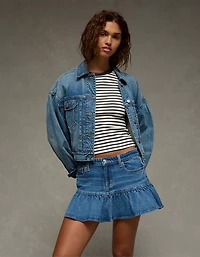 Minijupe à taille haute et volants AE