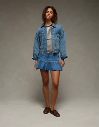 Minijupe à taille haute et volants AE