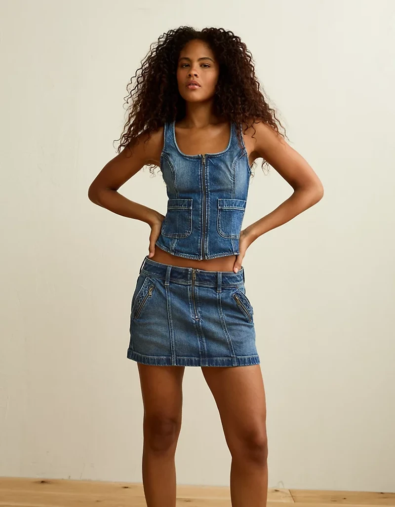 AE Low-Rise A-Line Mini Skirt
