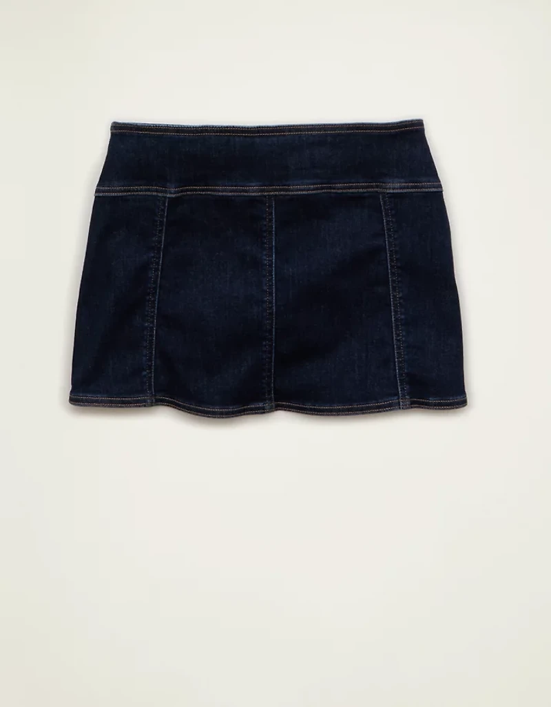 AE Low-Rise Denim It Knit Micro Skirt