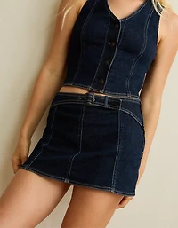 AE Low-Rise Denim It Knit Micro Skirt