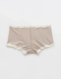 Show Off Mesh Lace Trim Boyshort Underwear