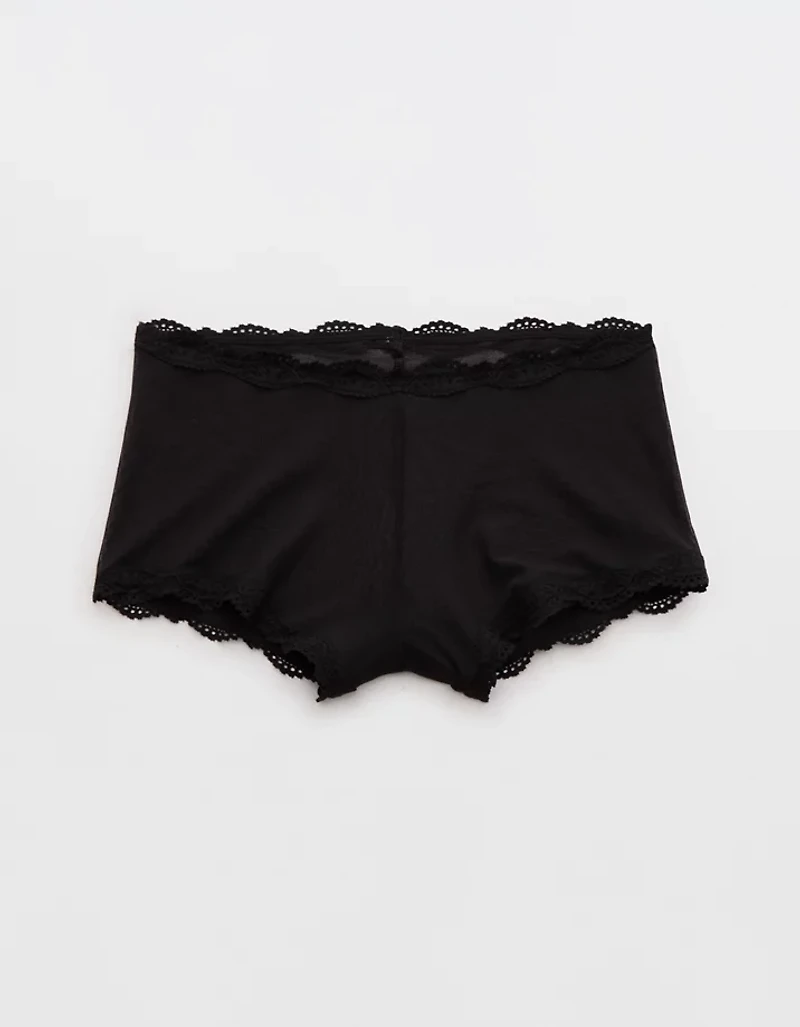Show Off Mesh Lace Trim Boyshort Underwear