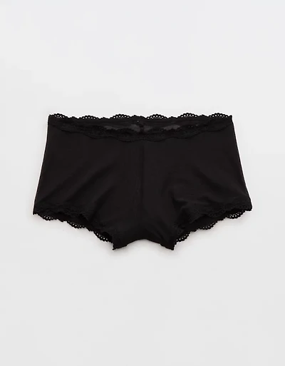 Show Off Mesh Lace Trim Boyshort Underwear