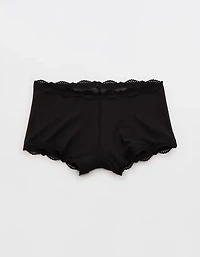 Show Off Mesh Lace Trim Boyshort Underwear