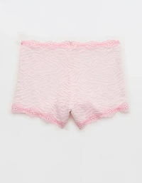 Show Off  Zebra Lace High Rise Boyshort Underwear