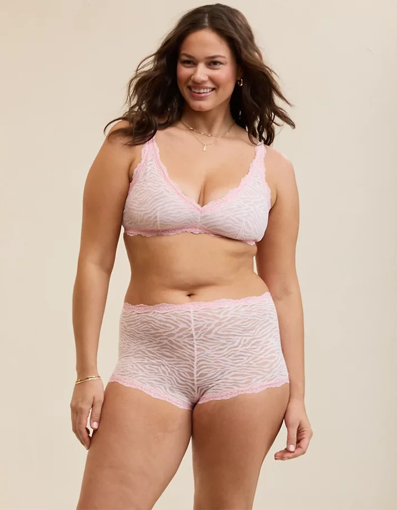 Show Off  Zebra Lace High Rise Boyshort Underwear