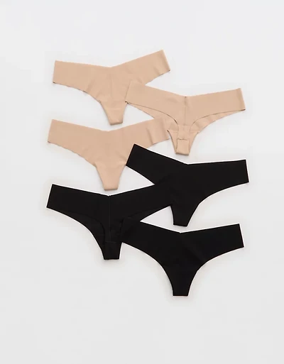 SMOOTHEZ No Show Thong Underwear 6-Pack