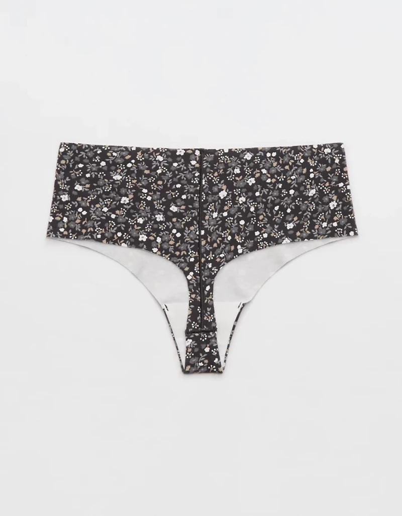 Superchill No Show Cotton Rib Mid Rise Thong Underwear