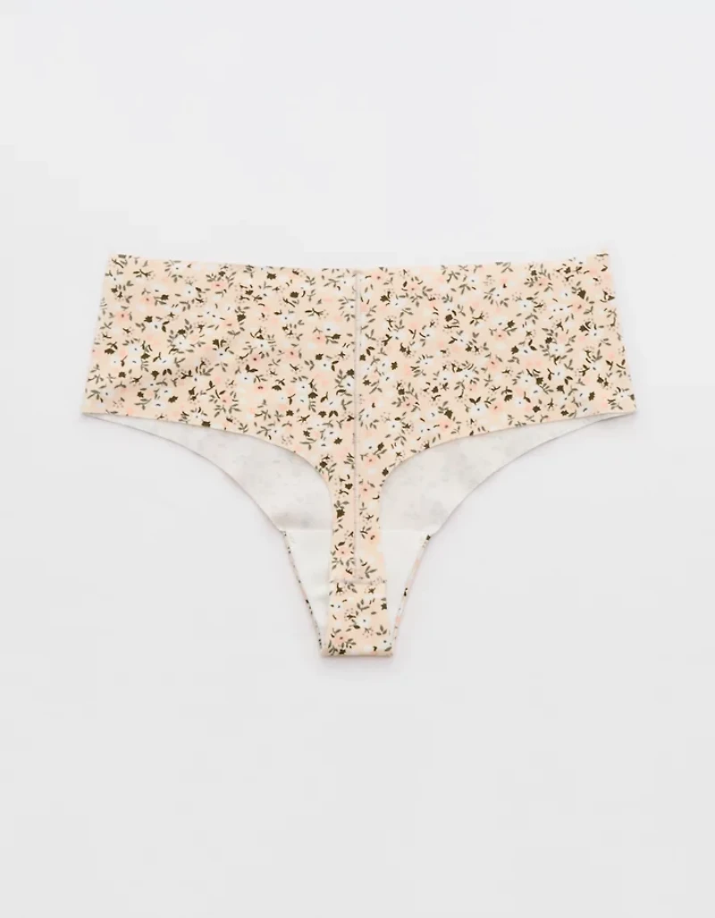 Superchill No Show Cotton Rib Mid Rise Thong Underwear