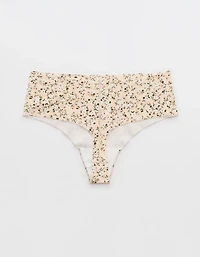 Superchill No Show Cotton Rib Mid Rise Thong Underwear