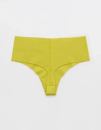 Superchill No Show Cotton Rib Mid Rise Thong Underwear