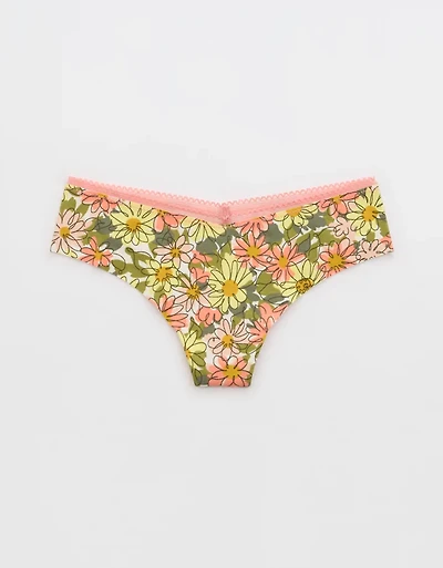 Superchill No Show Cotton Picot Thong Underwear