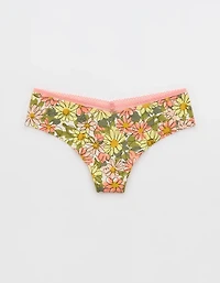 Superchill No Show Cotton Picot Thong Underwear