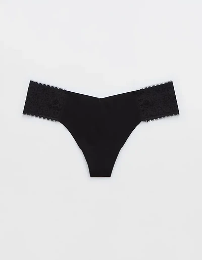 SMOOTHEZ No Show Coquette Lace Thong Underwear
