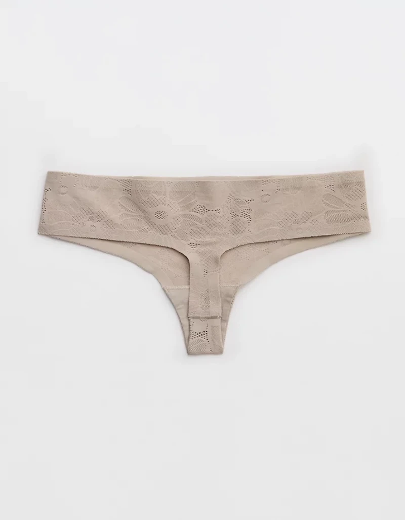 SMOOTHEZ No Show Lace Thong Underwear