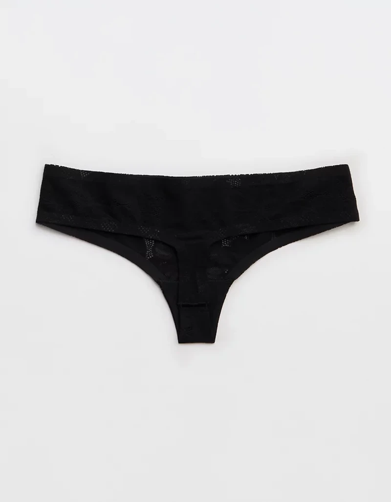 SMOOTHEZ No Show Lace Thong Underwear