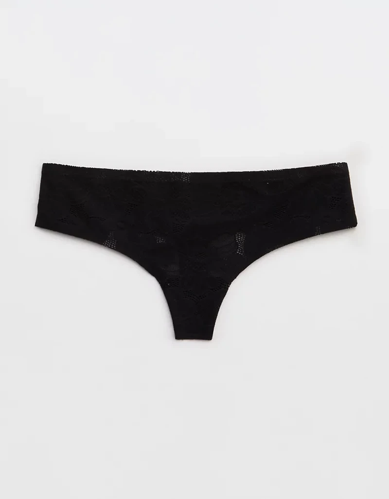SMOOTHEZ No Show Lace Thong Underwear