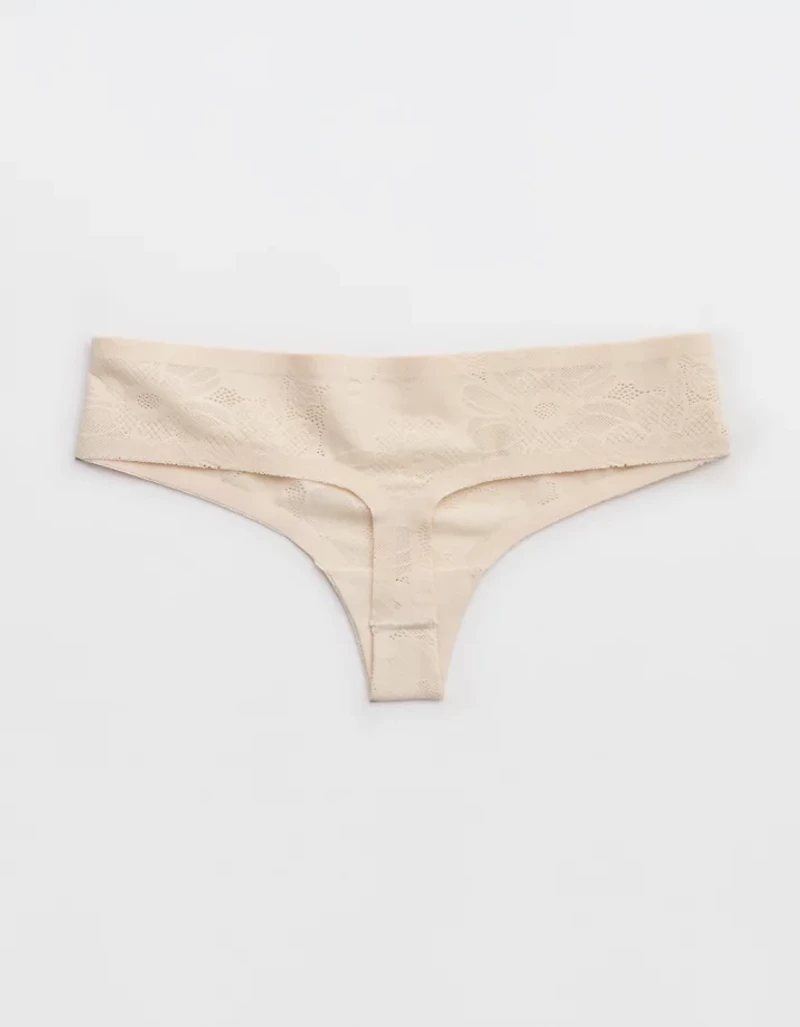 SMOOTHEZ No Show Lace Thong Underwear
